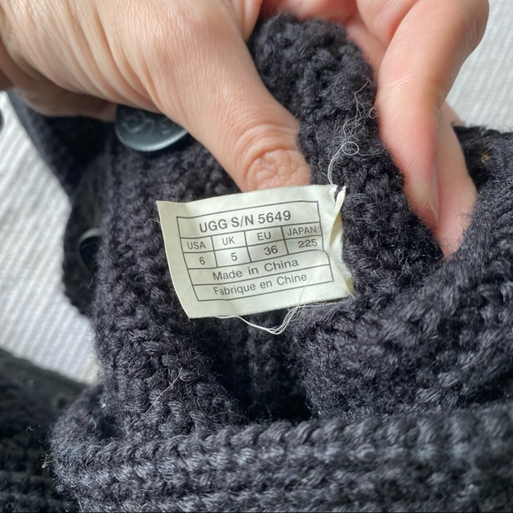 UGG black Classic Cardy knit slouchy convertible boots 6 - Picture 12 of 13